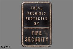 Sign-These Premises Protected By Fire Security, stock number S-2710