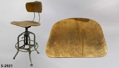 Stool w/ green metal legs, stock number S-2921