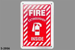 Sign-Fire Extinguisher Inside, stock number S-2956