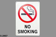 Sign-No Smoking - w/ international symbol, stock number S-2957