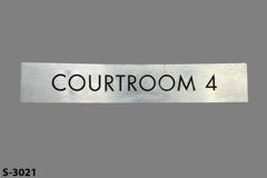 Sign-Courtroom 4, stock number S-3021