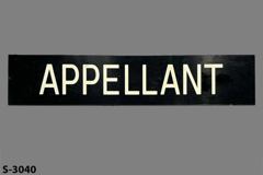 Sign-Appellant, stock number S-3040