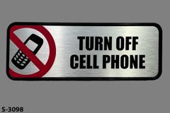 Sign-Turn Off Cell Phone, stock number S-3098