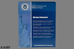 Sign-U.S. Customs And Border Patrol Mission Statement We Are The, stock number S-3107