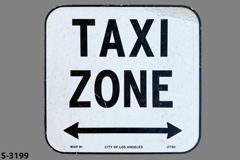 Sign-Taxi Zone <----> wht/blk, stock number S-3199