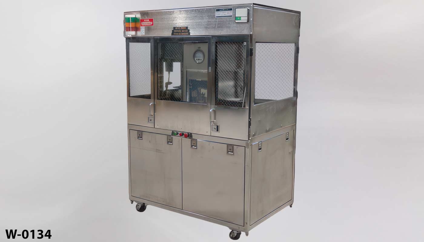 Water etching machine cabinet on casters, stock number W-0134